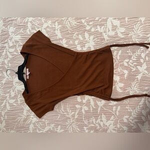 Brown Wrap Top